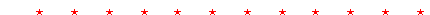 id: a pixel divider with red stars which are jumping to the left, leaving a red dotted trail