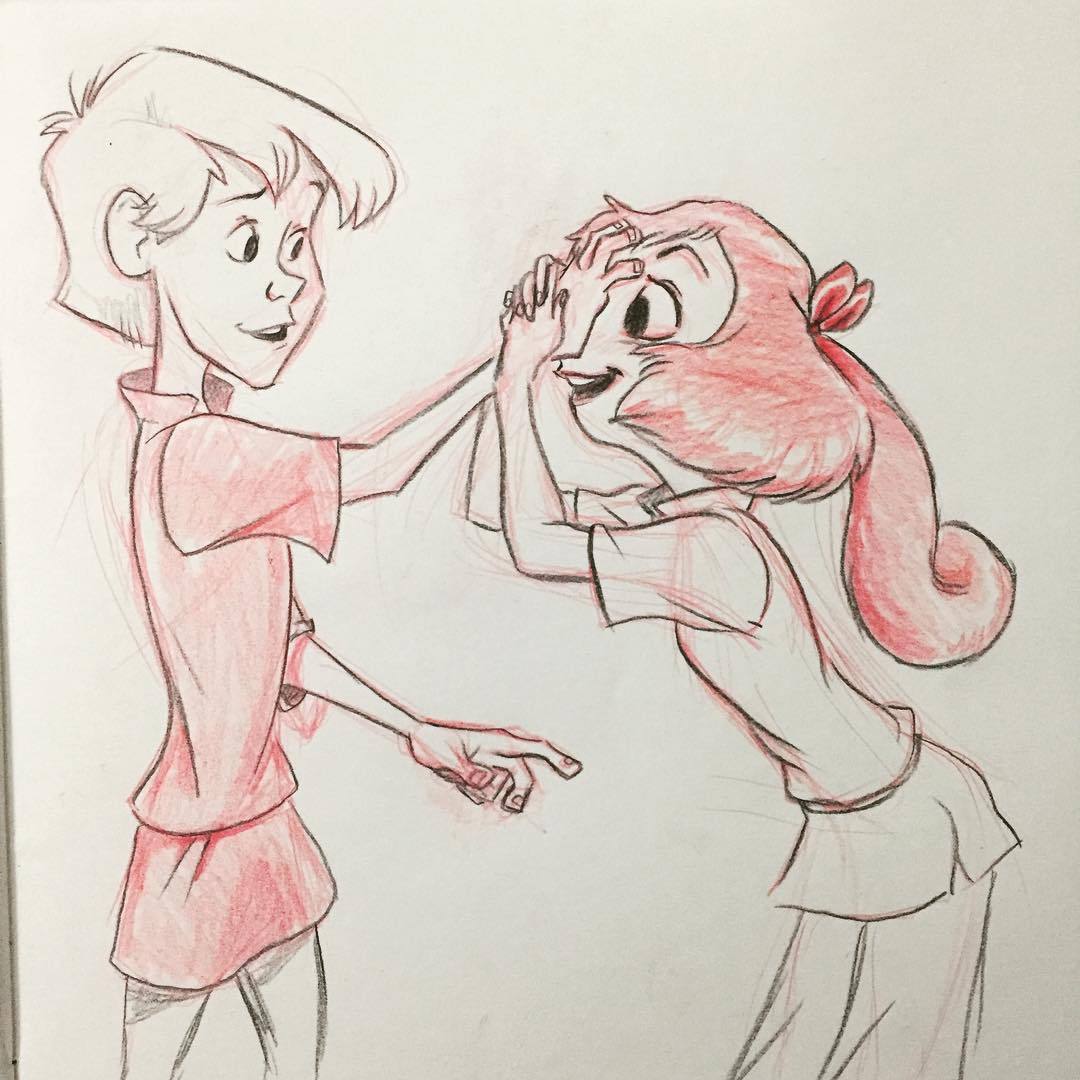 Hazel flirting with Wart from Sword in the Stone... - Joshua Otero's  Sketchblog