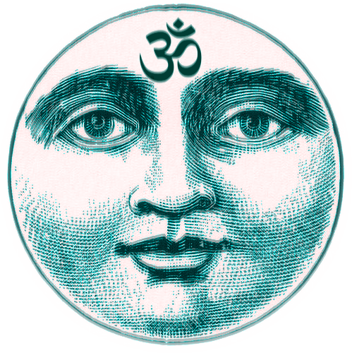 XXX soma-god:  transparent moon with Hindu symbol photo