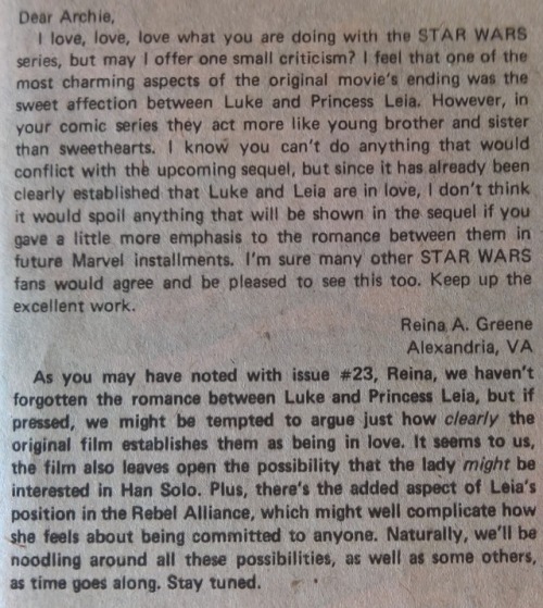 forcearama:Taken from the Reader Letters in Star Wars #24 (Marvel, 1979). As I mentioned, we bought 