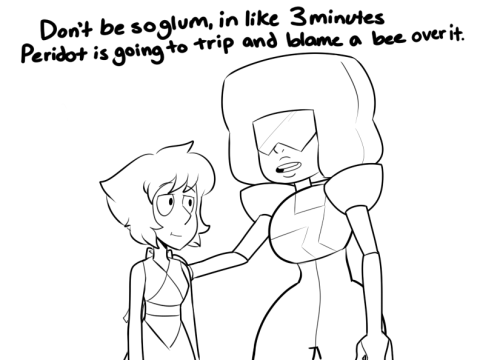 saiyanqueenreads: drawendo: Cheering up Lapis Can we cut to 3 minutes later? Because that sounds like quality entertainment!!  