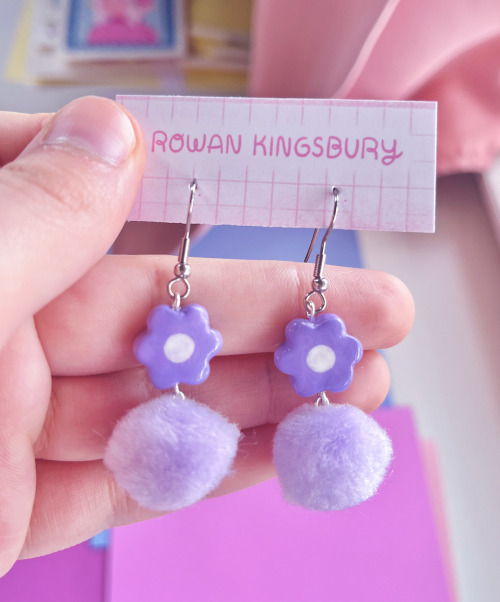 Loved making these sweet little puffball earrings &lt;3 Check them out on my shop!