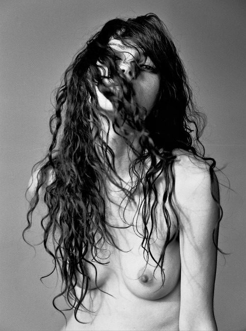 artisticallynaked:  creativerehab:  Trish partially obscured by hair. Lo-res 120 film scan.  - 