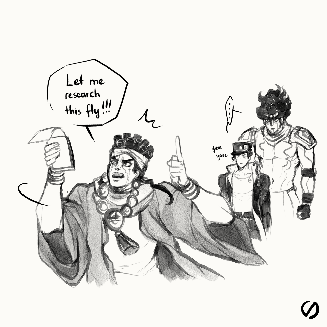 Star Platinum draws hella fine, and I want this to be canon. Let my man Jotaro be with his fishes please.
Also I’ve been updating AMOLAD again, remember to check it out C: