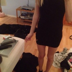 cheatingcollegegirl:  Here you go guys…  little black dress selfie.  You’re welcome. :)