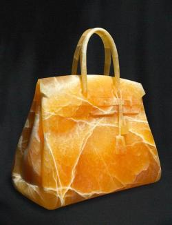 prayforprada:Hermes Birkin made of orange calcite by Barbara Segal