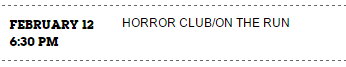 “Beach City Horror Club” (or possibly just “Horror Club” now) is now listed on the drop-down schedule on CN.com for February 12th!