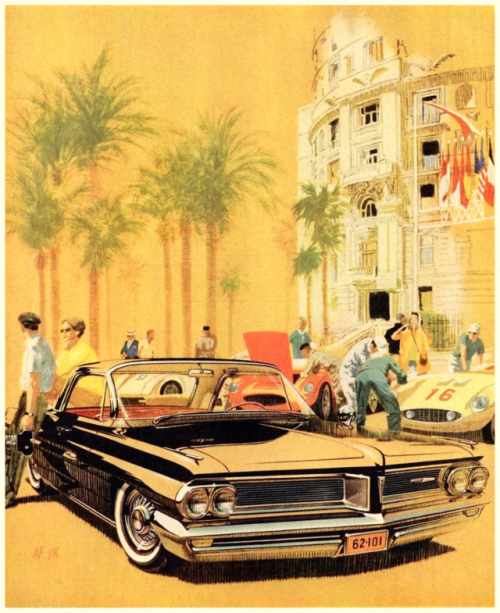 Pontiac Grand Prix, 1962   Advertising Illustration by Art Fitzpatrick and Van Kaufman