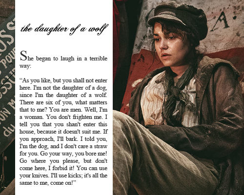 briarthenardier:  thebarksy: ÉPONINE THENARDIÉR: the daughter of a wolf.  inspired