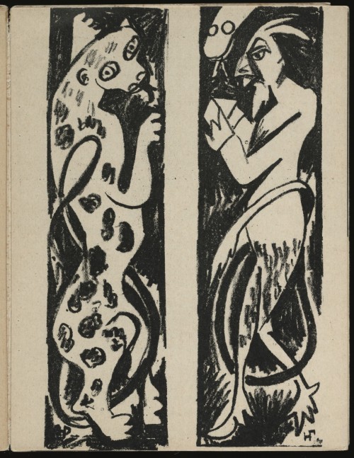 Plate (folio 9) from Igra v adu (A Game in Hell), Natalia Goncharova, 1912, MoMA: Drawings and Print