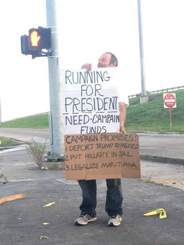 memewhore:  CARDBOARD SIGN GUY 2016!!! 