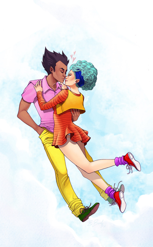 Been Wanting To Draw Some Classic Anime Power Couples, First Up Is Vegeta And Bulma! ( I May Have Made