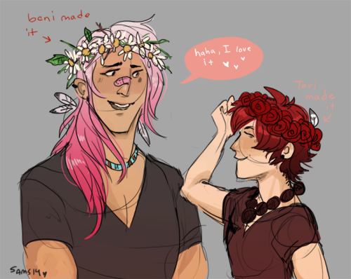 prince-ichi:  i drew the children w/ flower crowns…… taking a break from streaming for a lil bit!! 