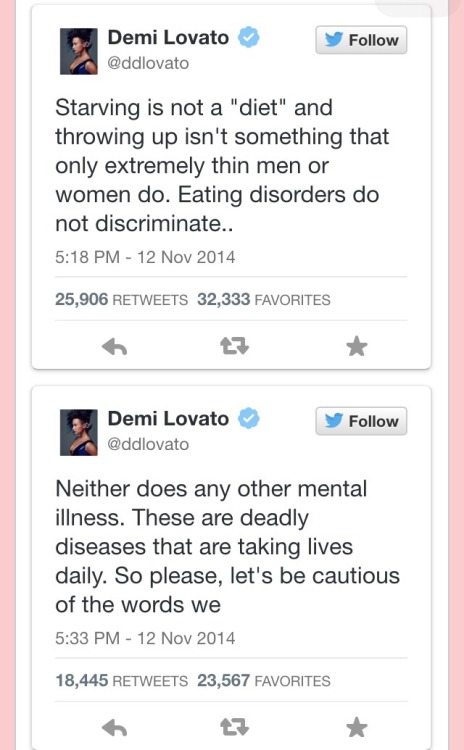 thatdoctortho:  Demi stands up to Meghan Trainor for referring to anorexia as a “diet”