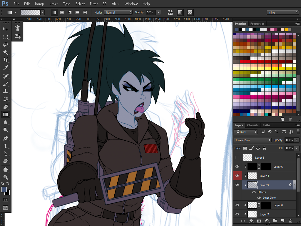 tovio-rogers:  my current canvas. ghost busters stuff! 