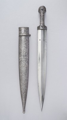 met-armsarmor: Dagger (Kindjal) with Sheath, Arms and Armor Bequest of Stephen Whitney Phoenix, 1881 Metropolitan Museum of Art, New York, NYMedium: Steel, wood, silver, niellohttp://www.metmuseum.org/art/collection/search/24991 