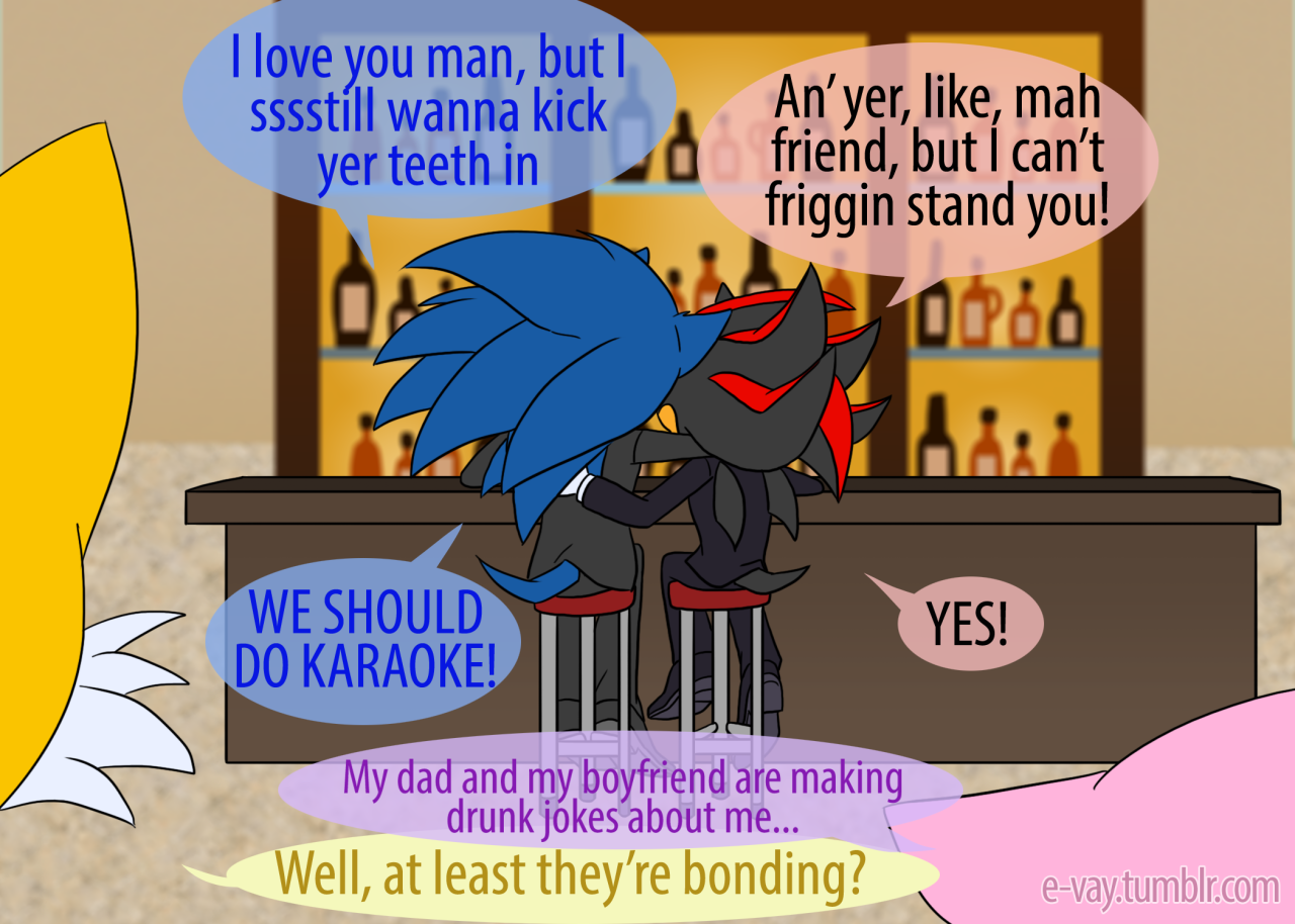 e-vay:  Fancy Party Shenanigans 6I have a headcanon that Shadow giggles like Ron