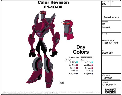 Transformers Shattered Glass Animated color schemes by Derrick J. Wyatt.