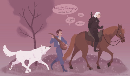 maddie-w-draws:Part2 of Jaskier finds a wolf