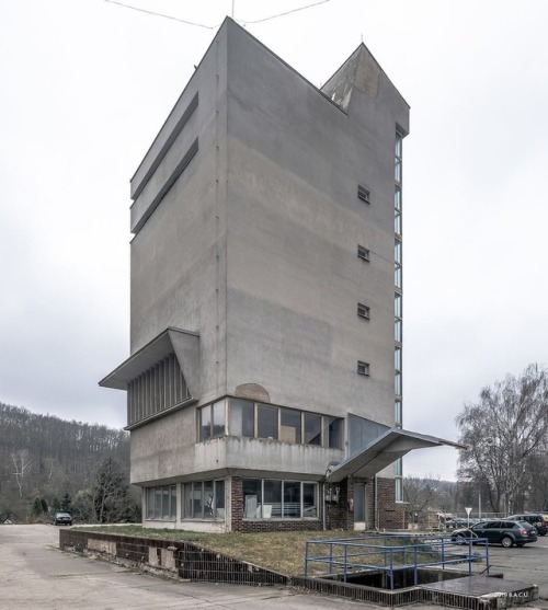 socialistmodernism: Tower at the main garage of the Ministry of Internal Affairs of the Czech Republ