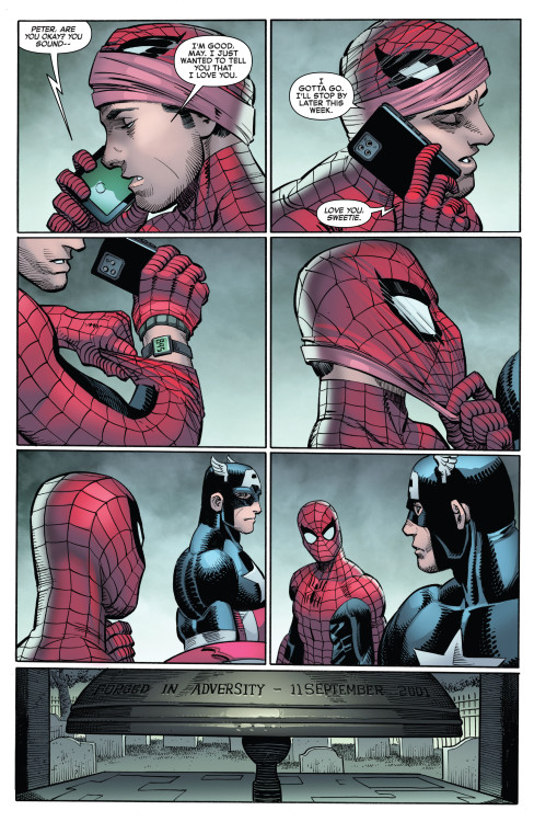 oxymitch: Spider-Man and Captain America pay tribute to the victims of September 11 attacks on its 2