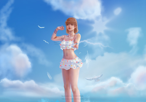  Misaka Mikoto swimsuit 御坂美琴　水着I remember I know Misaka Mikoto almost 10 years ago. She is really co