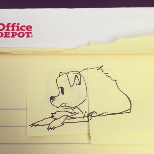 Drew my pup on a post-it. (Shout out to Office Depot, I guess…)