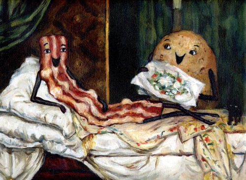 Bacon Olympia After Manet’s Olympia. But with Bacon. And a potato. 