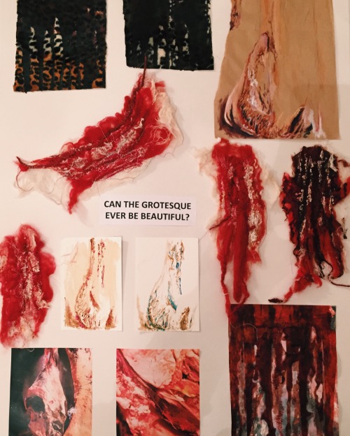 crimsonvein: Current textiles project, can the grotesque ever be beautiful? #mine #textiles