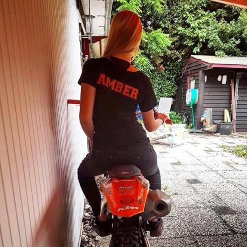 Another badass Moto chick, the beautiful Amber  Happy Moto chick and Moto butt Monday Instagram: @sm