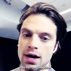 captaindoritodanny:  Sebastian Stan being an adorable puppy trying to use Snapchat.  