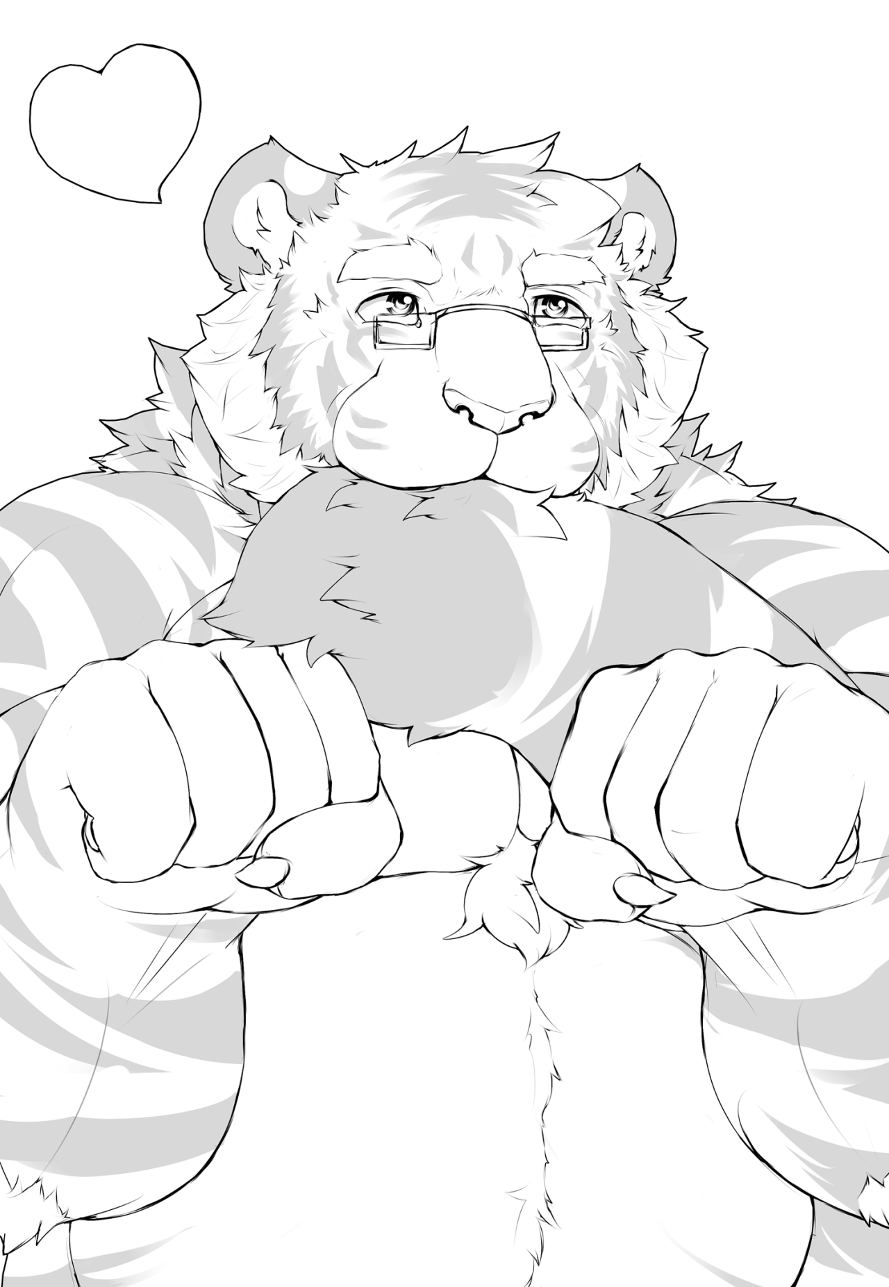 ralphthefeline:  This is how pudgy tiger Ralph shows his affections besides snuggles~!