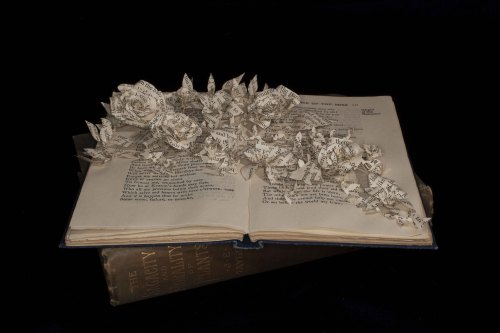 Romance of the RoseBook SculptureWire &amp; Vintage Books