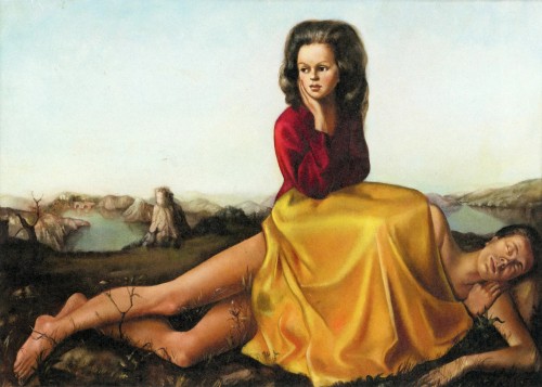 nobrashfestivity:  Leonor Fini , Woman Seated on a Naked Man, 19422018 Artists Rights Society (ARS),