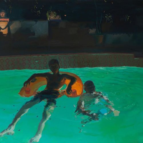 beyond-the-pale:Stanley Goldstein - Night Swim,  Oil on linen, 2019