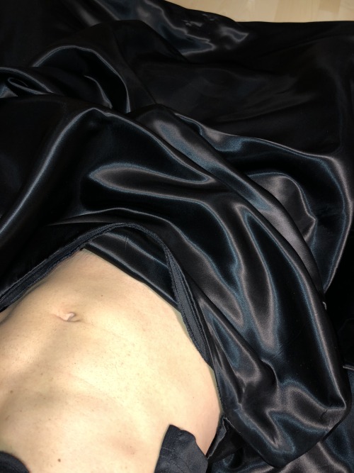 Me and my erotic black acetate satin bedding! ;)