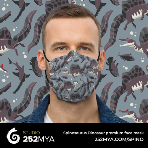 Our popular Spinosaurus pattern is back, but now on our premium face mask. These masks feature adjus