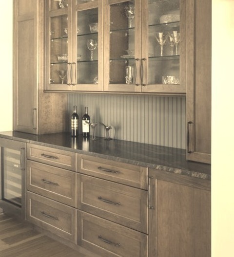 Rustic Home Bar - Single Wall