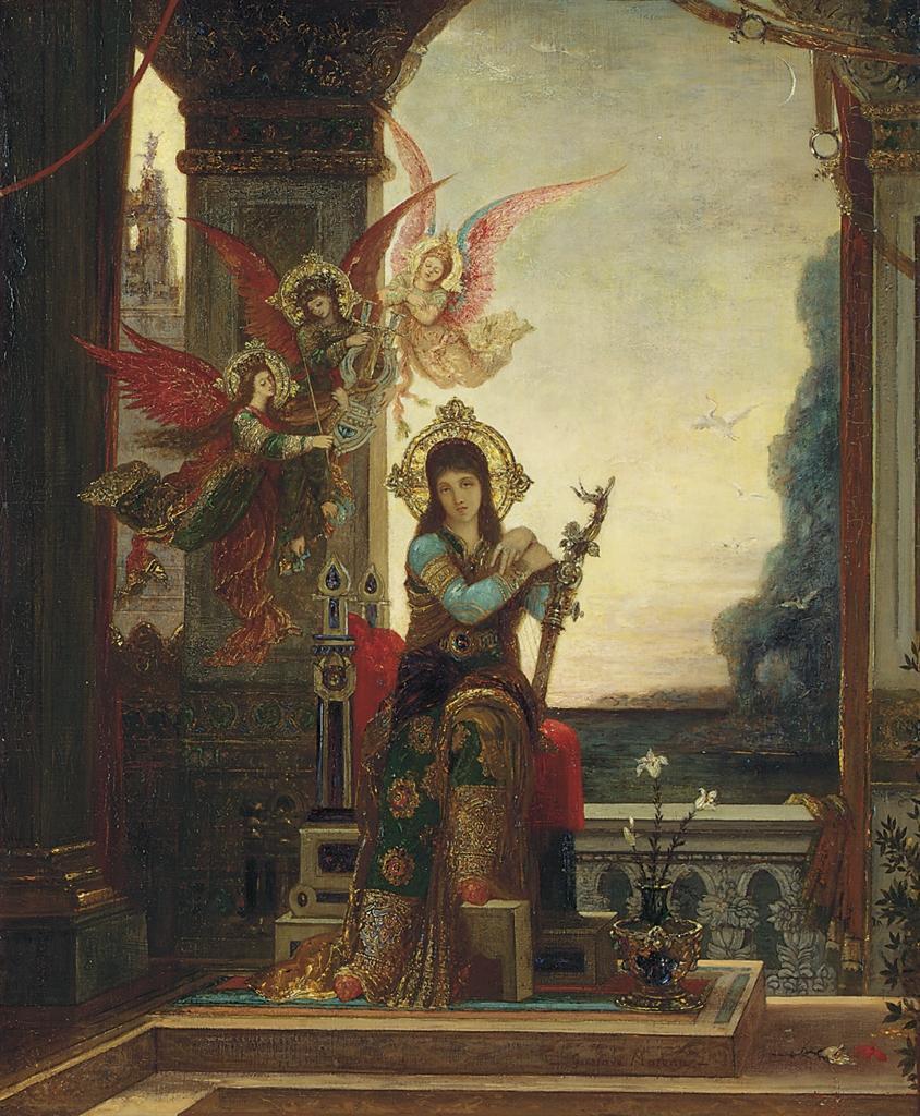 dead-molchun:Gustave Moreau (1826-1898) Sainte Cécile et les anges de la musique,