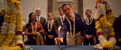 Happy Diwali, fam![PHOTO: Congresswoman Tulsi Gabbard, the first Hindu member of Congress, lights a 