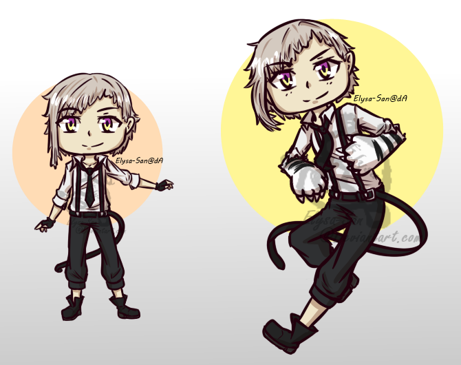 Some random Fan Art appears!
I usually never post the fan art doodles that I draw, cause of reasons. But these ended up as finished pieces and turned out rather well, so here goes. I’m sharing it xD
Atsushi Nakajima from the Bungou Stray Dogs anime....