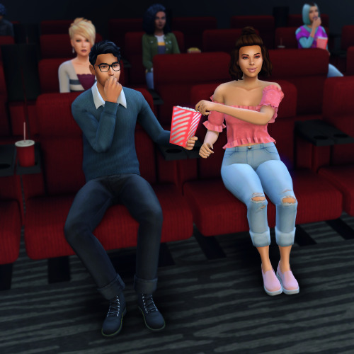 Cinema Pose PackCinema poses for your Sims 4 game. I hope you enjoy! 7 poses totalThe Sims 4 in-game