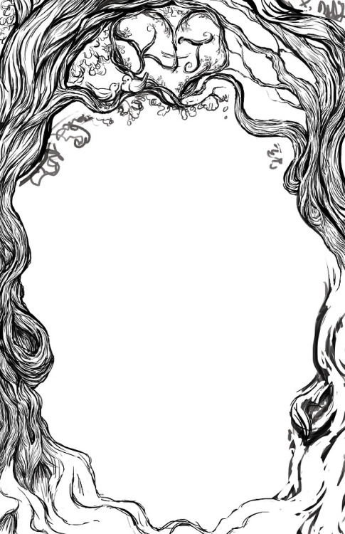 All done with my crazy-detailed tree drawing! I tried to make it look like ink, but this was all don