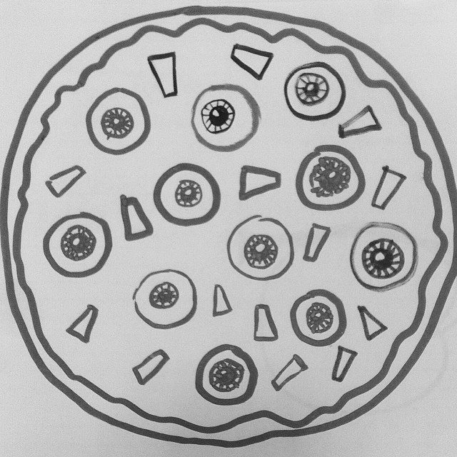 #drawing eyeball #pizza with the #kidz