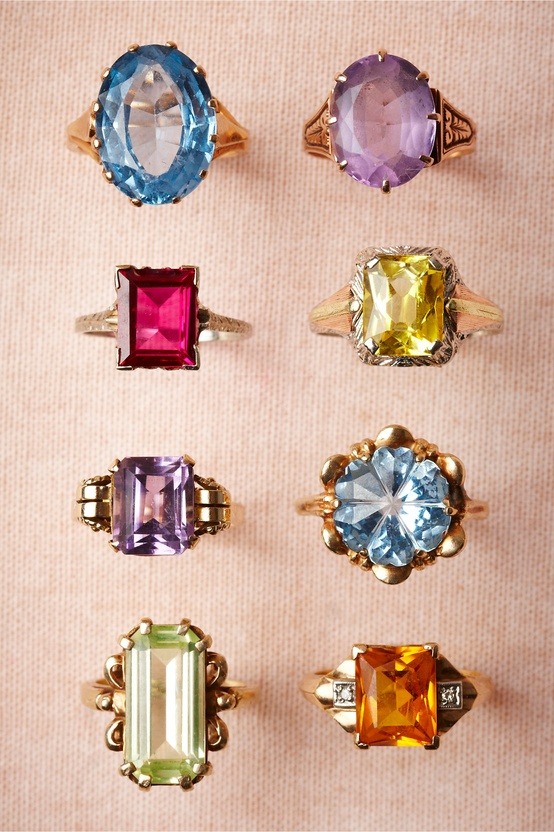 vandavintage:   Vintage Cocktail Rings (via Vanda Vintage on Pinterest) 