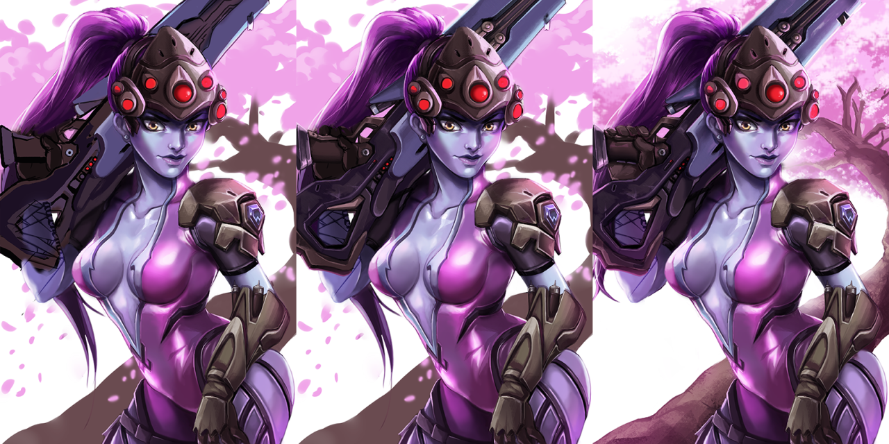 uguubear:  Process and final piece of Widowmaker! :) 