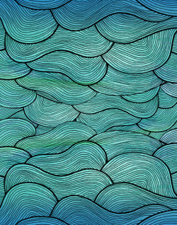 pomgraphicdesign:  Sea Waves Pattern Wood Print by Pom Graphic Design