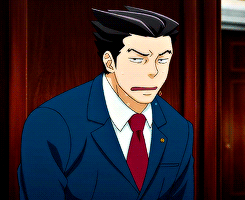 aceattorneysource:Phoenix Wright in 1x01: The First Turnabout / Hajimete no Gyakuten (  はじめての逆転)