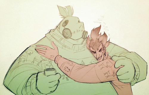 coconutmilkyway: chrimbus is like 3 days away and I needed to draw junkrat and roadhog in matching s