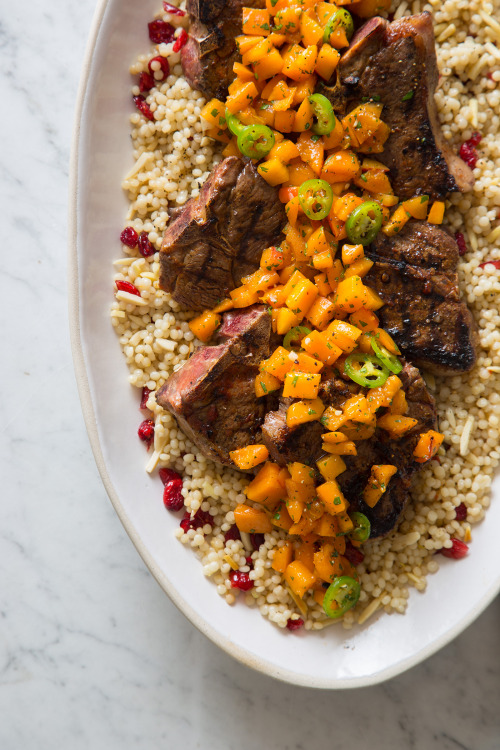 do-not-touch-my-food:  Harissa Grilled Lamb Chops with Apricot-Serrano Salsa